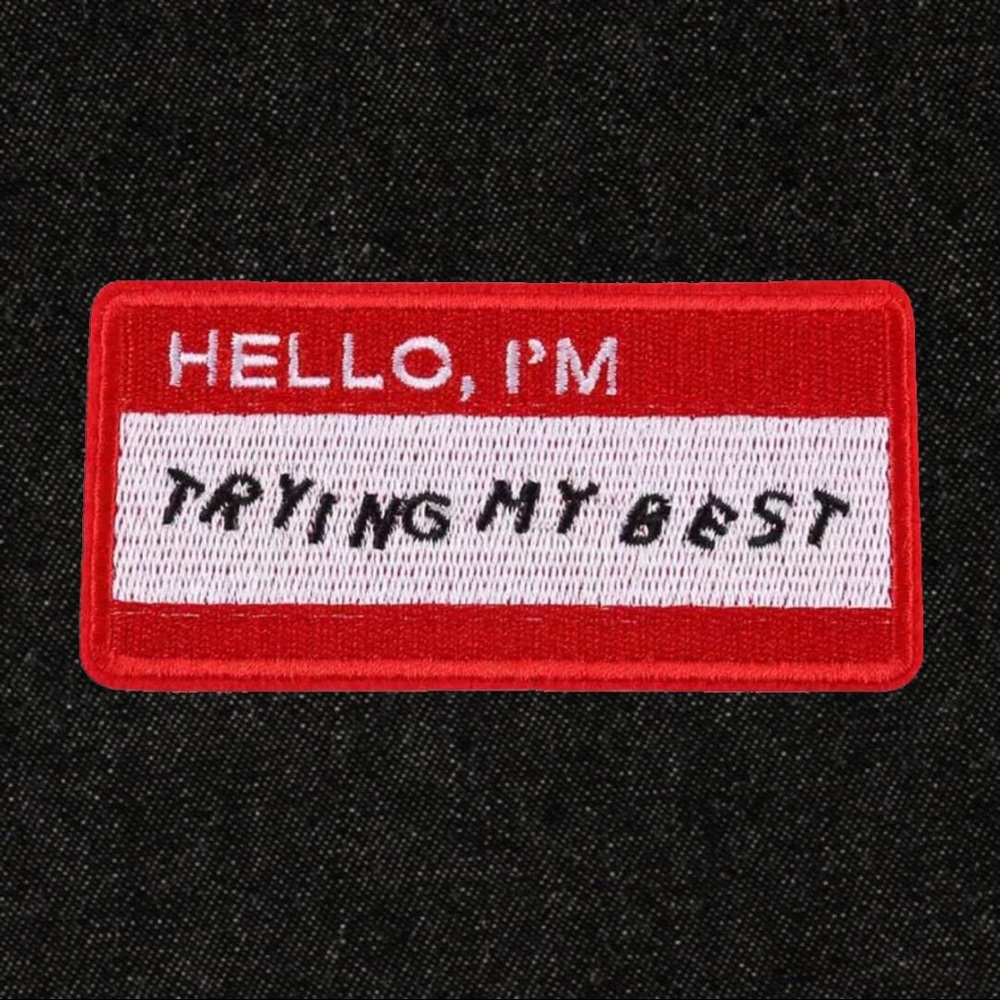2/$15🎉 Hello I’m Trying My Best Red Iron on Patch